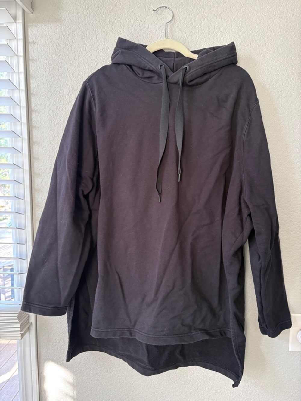 Athleta Black Longline Hooded Sweatshirt